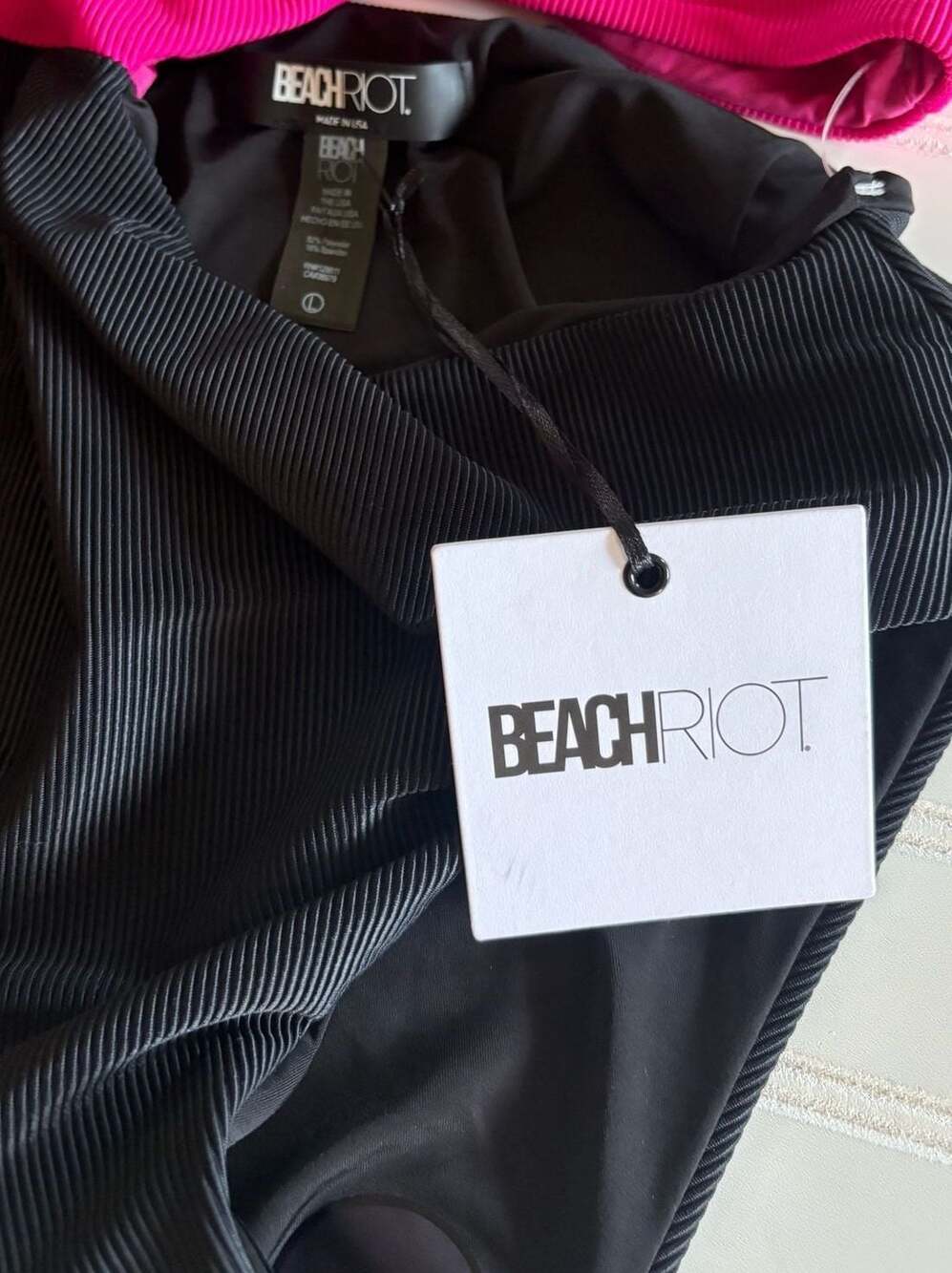 Beach Riot Carlie One-Shoulder Bow One-Piece Swimsuit Size L NWT - Picture 3 of 7